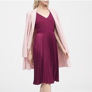 Banana Republic burgundy pleated dress